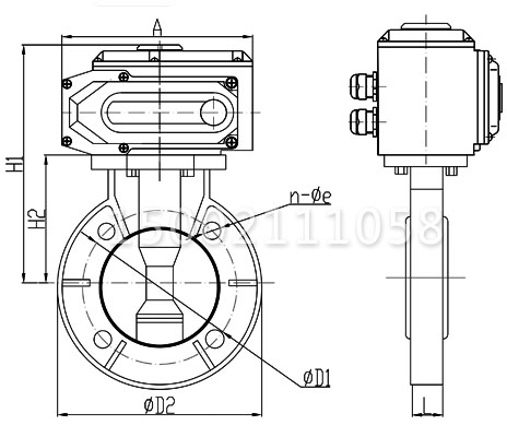 D971S電動塑料蝶閥結(jié)構(gòu)圖 D971S電動塑料蝶閥結(jié)構(gòu)圖