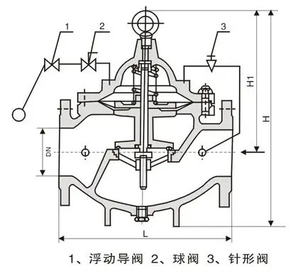 100X遙控浮球閥結(jié)構(gòu)尺寸 100X遙控浮球閥結(jié)構(gòu)尺寸